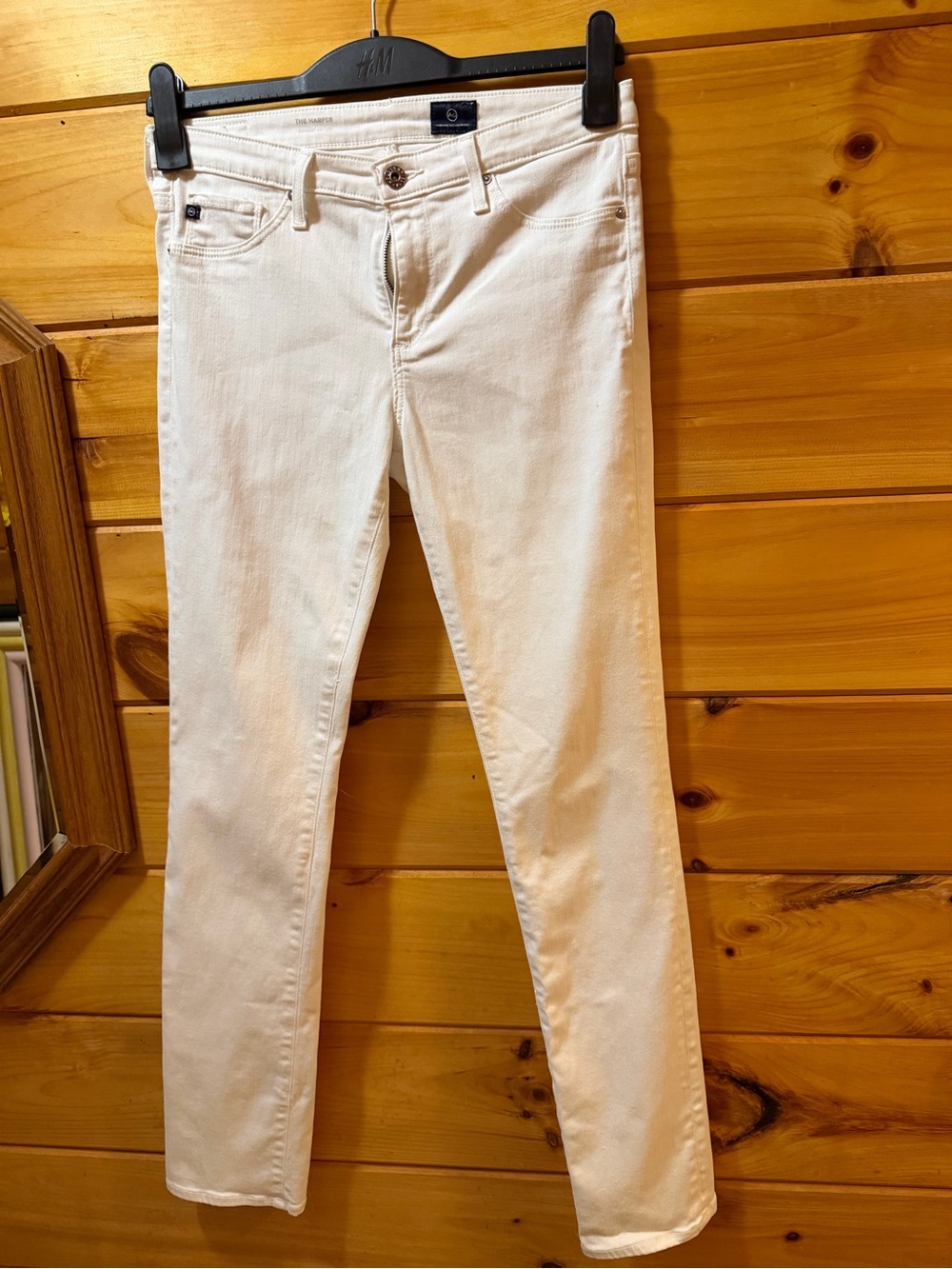 AG Adriano Goldschmied White Straight Leg Jeans 28R 30 inseam
